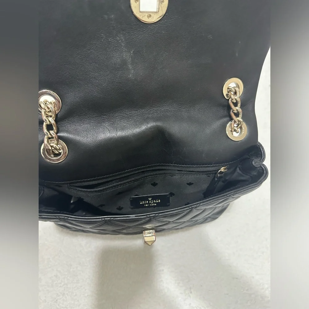 Kate Spade Black Natalia Quilted Leather Crossbody Bag